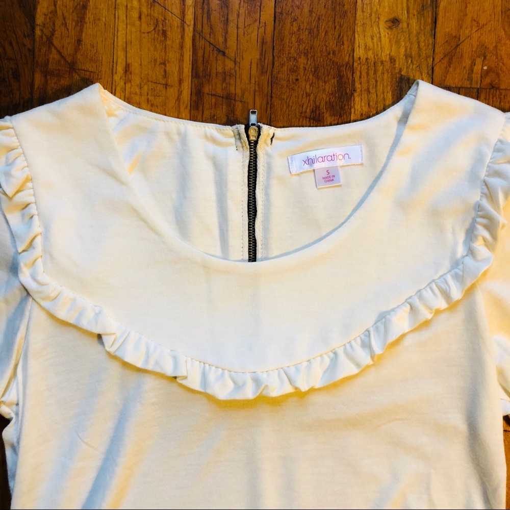 XHILARATION Off White Ruffle Blouse - NWOT - Picture 2 of 5